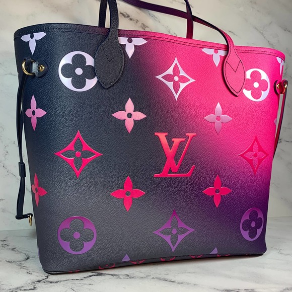 ❌❌ Louis Vuitton Midnight Fuschia Neverfull MM Monogram purple/pink shoulder bag - Picture 2 of 12
